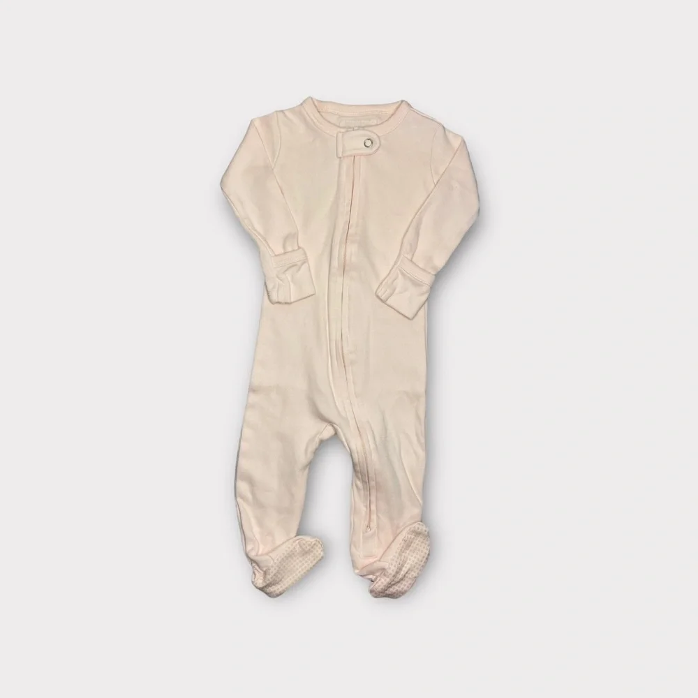 L’ovedbaby Pink Organic Footie Zipper